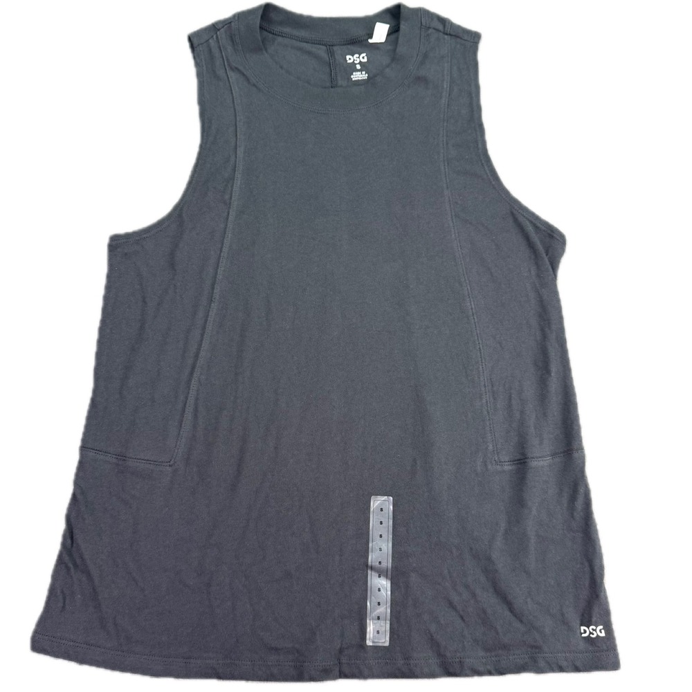 DSG Tank Top Womens Small Black Muscle Tee Cotton DAW14101 Activewear